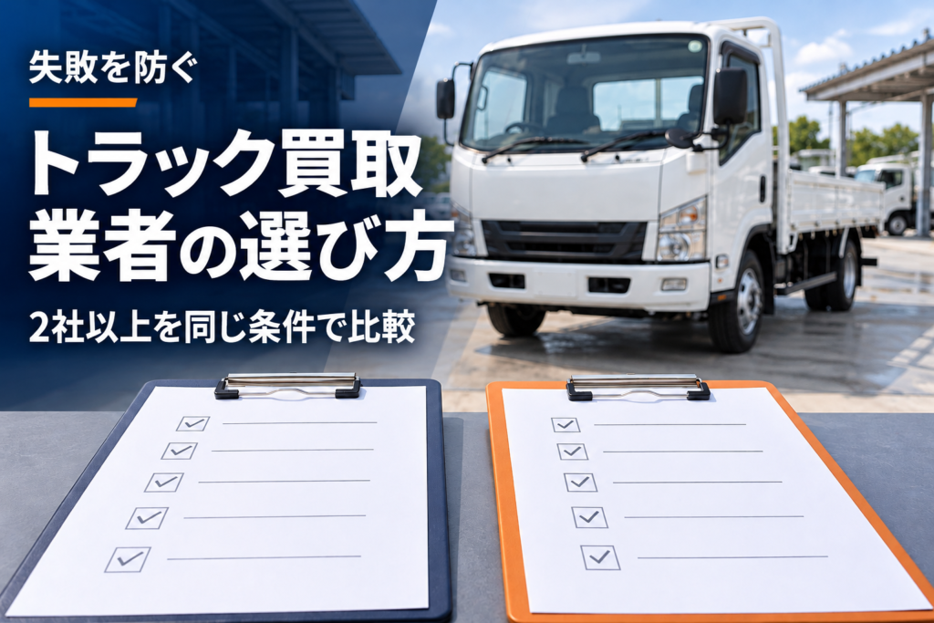 トラック買取業者の選び方を示すタイトル入り画像